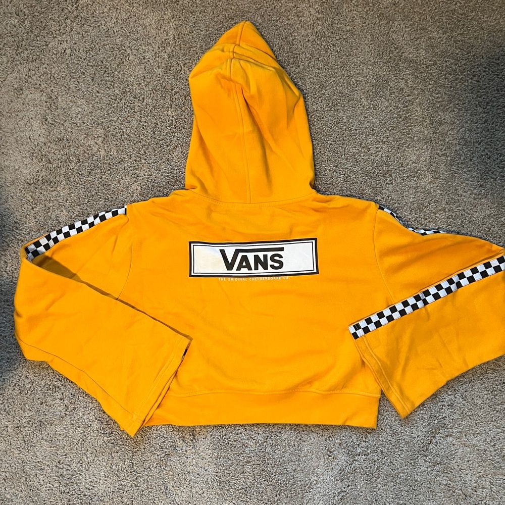 Vans Checkerboard Yellow Crop Hoodie - Picture 2 of 3